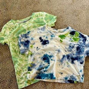 Girls tie dye short sleeve shirts